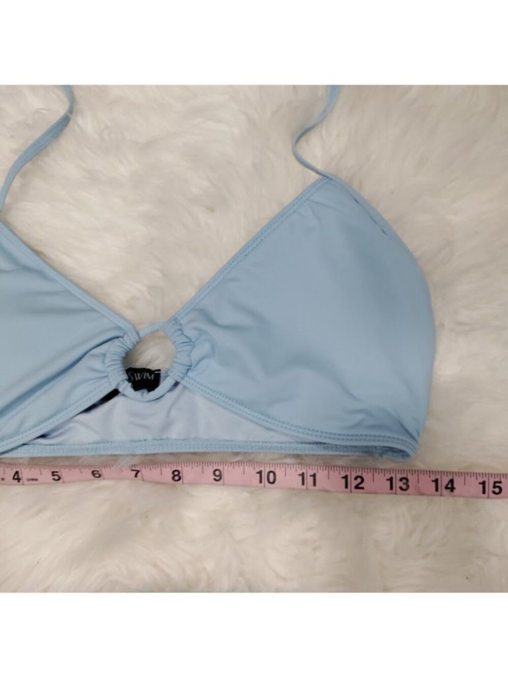 Icon Swim Light Blue Bikini Set With Ruched Cover Up Skirt & Halter Top Size S - Picture 4 of 13